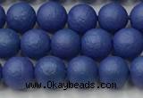 CSB2570 15.5 inches 4mm round matte wrinkled shell pearl beads