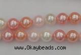 CSB302 15.5 inches 8mm round mixed color shell pearl beads