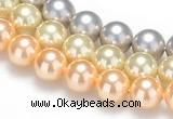 CSB32 16 inches 8mm round shell pearl beads Wholesale