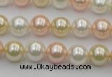 CSB320 15.5 inches 10mm round mixed color shell pearl beads