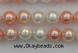 CSB321 15.5 inches 10mm round mixed color shell pearl beads