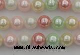 CSB322 15.5 inches 10mm round mixed color shell pearl beads