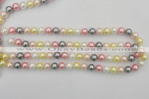 CSB323 15.5 inches 10mm round mixed color shell pearl beads