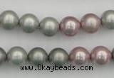 CSB341 15.5 inches 10mm round mixed color shell pearl beads