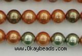 CSB343 15.5 inches 10mm round mixed color shell pearl beads