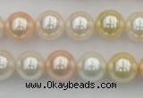 CSB350 15.5 inches 12mm round mixed color shell pearl beads