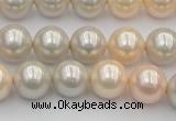 CSB351 15.5 inches 12mm round mixed color shell pearl beads