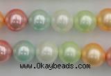 CSB353 15.5 inches 12mm round mixed color shell pearl beads