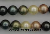 CSB361 15.5 inches 12mm round mixed color shell pearl beads