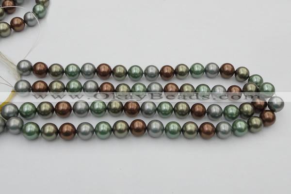 CSB367 15.5 inches 12mm round mixed color shell pearl beads