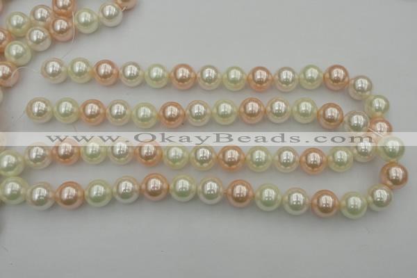 CSB370 15.5 inches 14mm round mixed color shell pearl beads