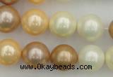 CSB371 15.5 inches 14mm round mixed color shell pearl beads