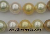 CSB372 15.5 inches 14mm round mixed color shell pearl beads