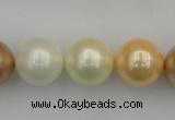 CSB392 15.5 inches 16mm round mixed color shell pearl beads