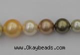 CSB407 15.5 inches 8mm - 16mm round mixed color shell pearl beads