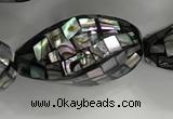 CSB4071 15.5 inches 14*26mm twisted rice abalone shell beads wholesale