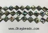 CSB4120 15.5 inches 12*12mm diamond abalone shell beads wholesale