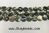 CSB4171 15.5 inches 14*14mm coin abalone shell beads wholesale