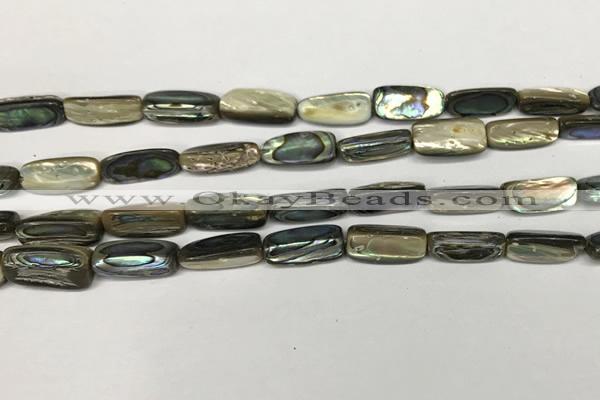 CSB4176 15.5 inches 8*16mm trihedron abalone shell beads wholesale