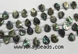 CSB4186 Top drilled 10*14mm flat teardrop balone shell beads