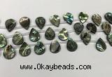 CSB4187 Top drilled 12*16mm flat teardrop balone shell beads