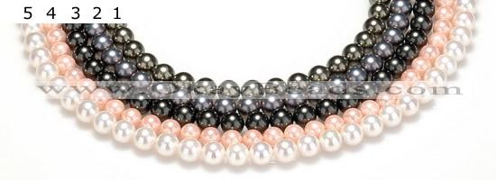 CSB42 16 inches 8mm round shell pearl beads Wholesale