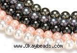 CSB43 16 inches 10mm round shell pearl beads Wholesale