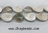 CSB4505 15.5 inches 28*38mm - 32*42mm teardrop shell beads wholesale