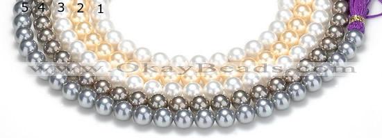 CSB49 16 inches 12mm round shell pearl beads Wholesale