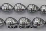 CSB550 15.5 inches 12*15mm whorl teardrop shell pearl beads