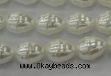 CSB557 15.5 inches 12*15mm whorl teardrop shell pearl beads