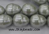 CSB571 15.5 inches 16*19mm whorl teardrop shell pearl beads