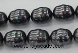 CSB586 15.5 inches 13*16mm whorl oval shell pearl beads