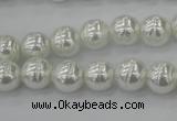 CSB600 15.5 inches 10mm whorl round shell pearl beads