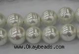 CSB610 15.5 inches 12mm whorl round shell pearl beads