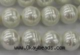 CSB620 15.5 inches 14mm whorl round shell pearl beads