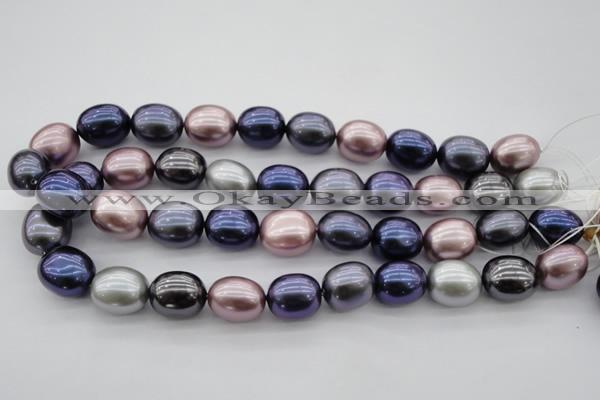 CSB680 15.5 inches 16*19mm oval mixed color shell pearl beads