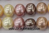 CSB699 15.5 inches 13*15mm oval mixed color shell pearl beads