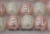 CSB712 15.5 inches 16*19mm oval mixed color shell pearl beads