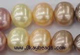 CSB715 15.5 inches 16*19mm oval mixed color shell pearl beads