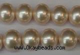 CSB801 15.5 inches 13*15mm oval shell pearl beads wholesale