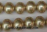 CSB802 15.5 inches 13*15mm oval shell pearl beads wholesale