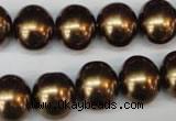 CSB806 15.5 inches 13*15mm oval shell pearl beads wholesale