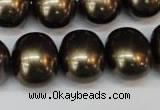 CSB837 15.5 inches 16*19mm oval shell pearl beads wholesale