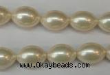 CSB845 15.5 inches 10*14mm rice shell pearl beads wholesale