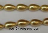 CSB857 15.5 inches 8*14mm teardrop shell pearl beads wholesale