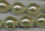 CSB876 15.5 inches 16*22mm teardrop shell pearl beads wholesale