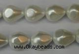 CSB890 15.5 inches 12*14mm teardrop shell pearl beads wholesale