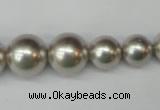 CSB921 15.5 inches 8mm - 14mm round shell pearl beads wholesale