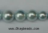 CSB922 15.5 inches 8mm - 14mm round shell pearl beads wholesale